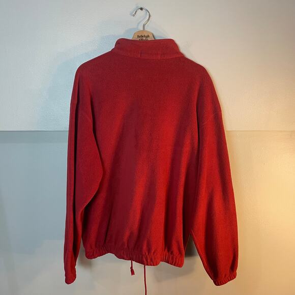 VTG Polo Sport Ralph Lauren SZ XL Red Fleece Quarter Zip Drawstring Hem Pullover - Picture 14 of 16